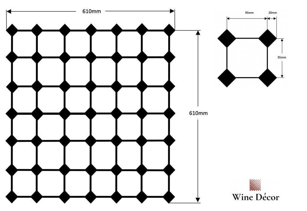 Wine Rack Customised Black Colour |  Wine Décor.