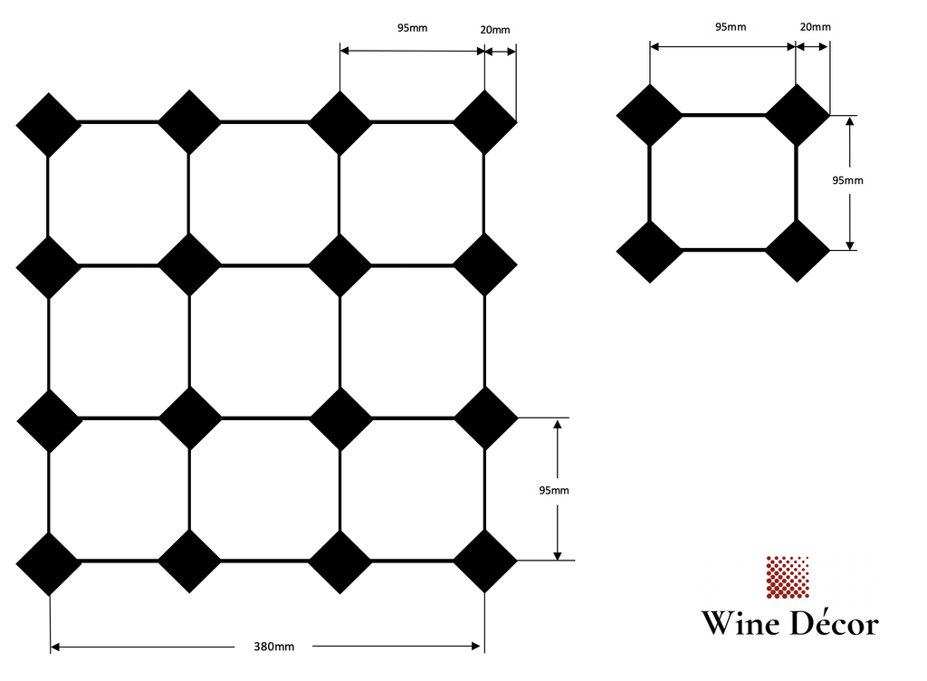 Wine Rack Customised Black Colour |  Wine Décor.