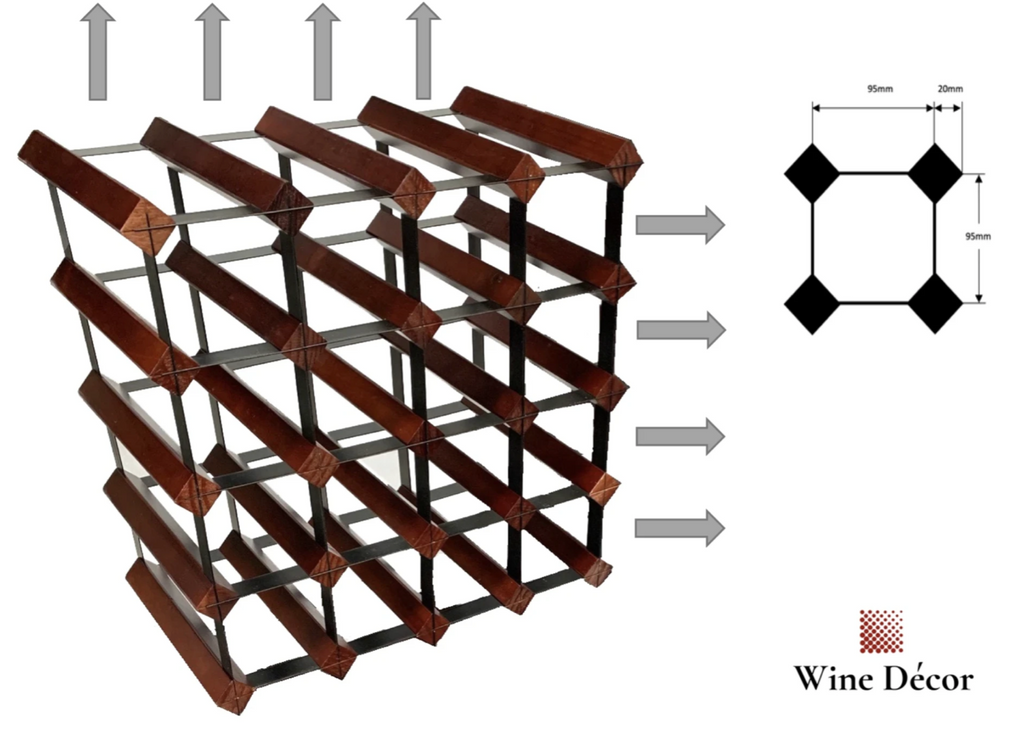 Wine Rack Customised Mahogany Colour |  Wine Décor.